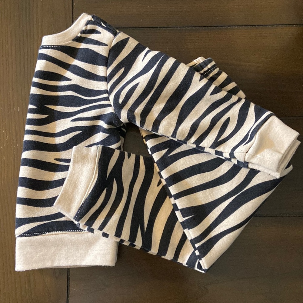 Cream and black zebra print matching jogging set